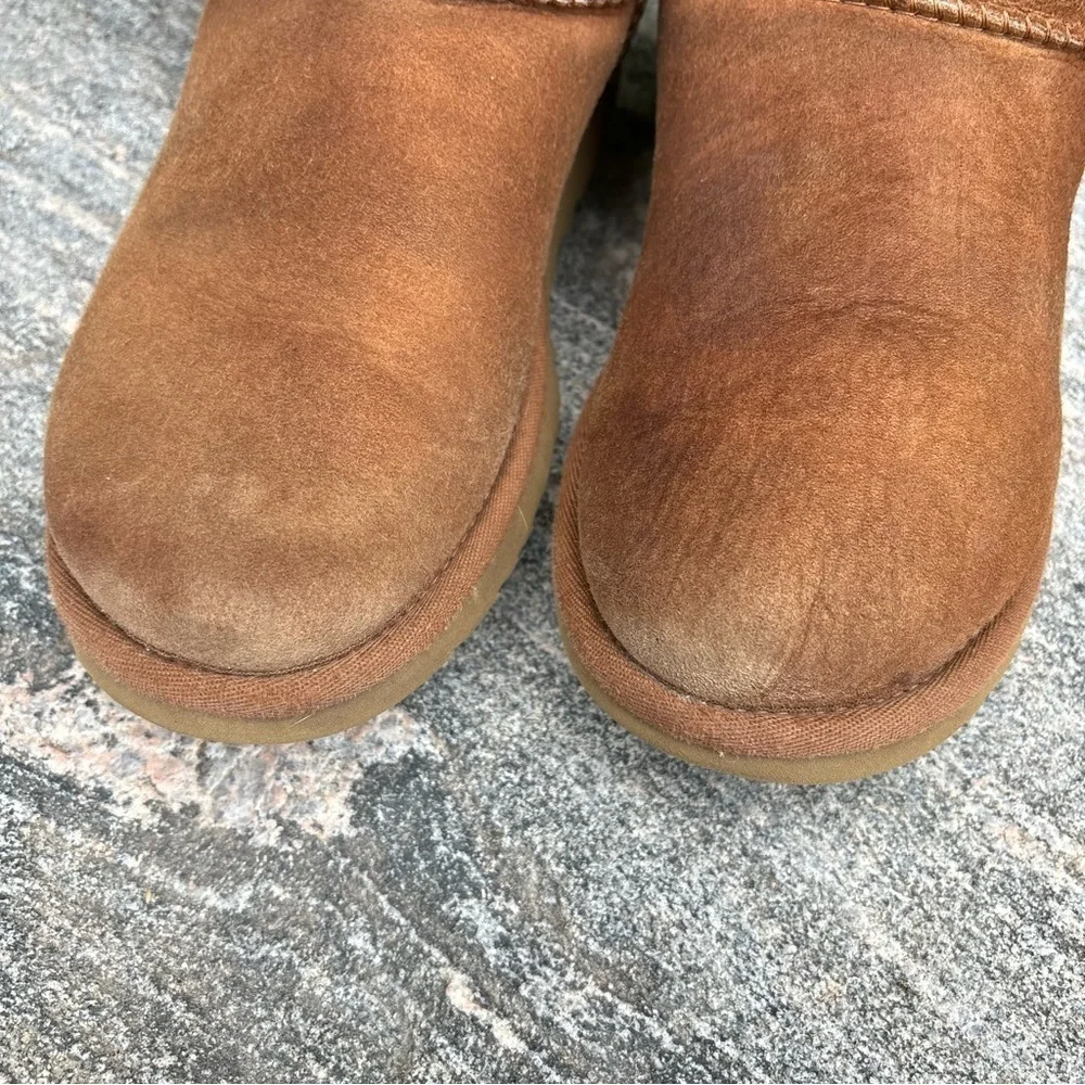 Ugg Australia Original Hickory Brown Boots Suede Shearling Winter Y2K Womens 6